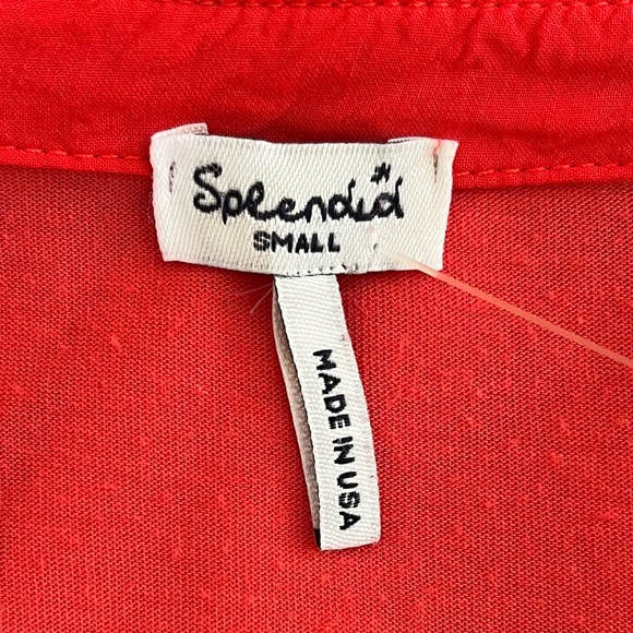 Splendid Orange Mixed Material Pull On Shirt S - Picture 7 of 9